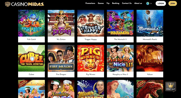 Some of the best games at Casino Midas