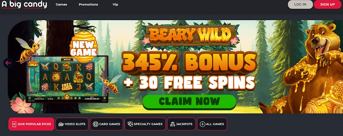 A Big Candy Casino homepage