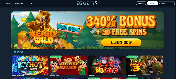 Digit7 Casino homepage
