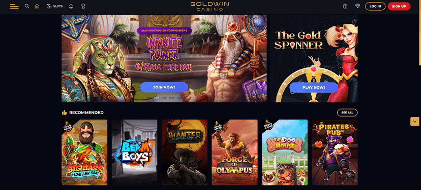 Goldwin casino homepage img