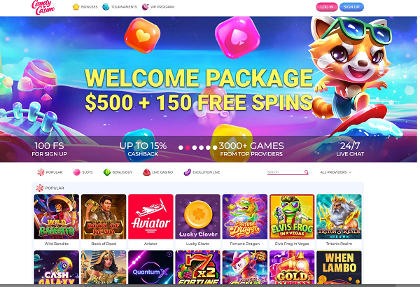 Homepage Candy Casino