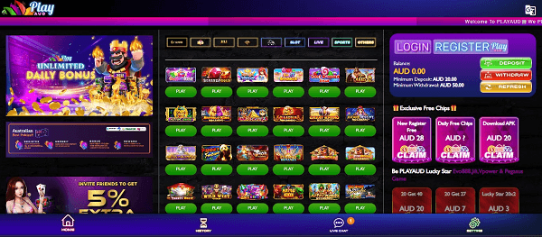 Interface and User Experience of the Playaud Casino