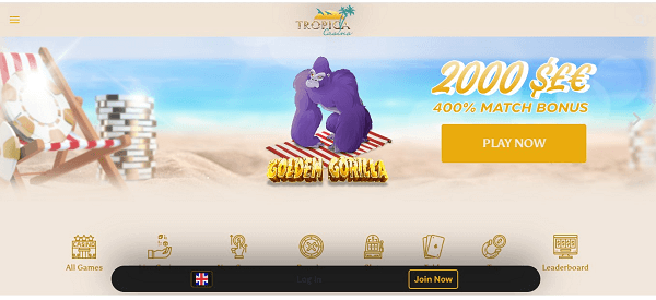 Tropica Casino Homepage