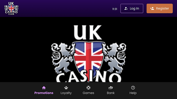 UK Casino Canada Mobile interface