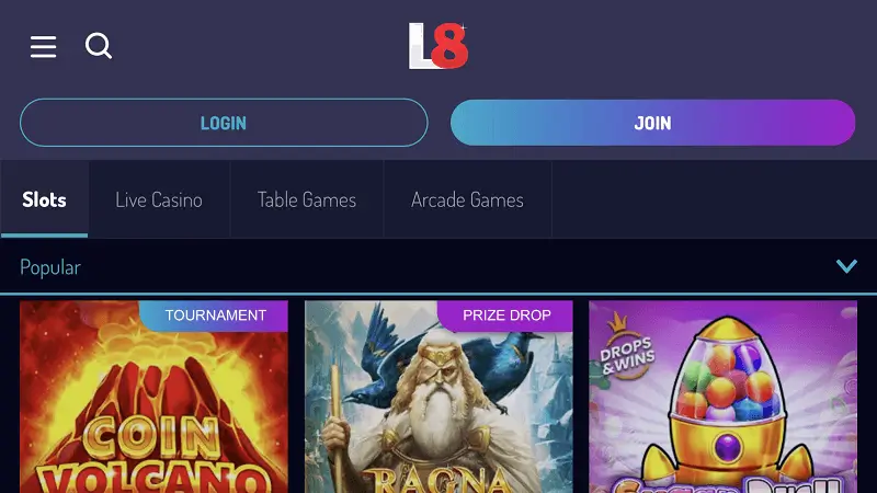 lucky8 casino homepage mobile img