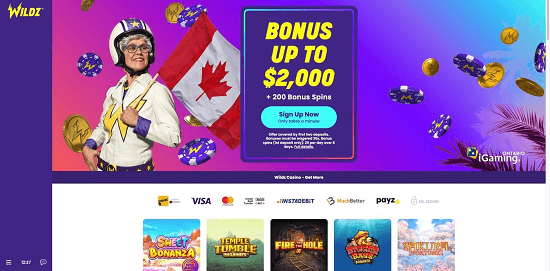 Wildz-Casino-Homepage-screen