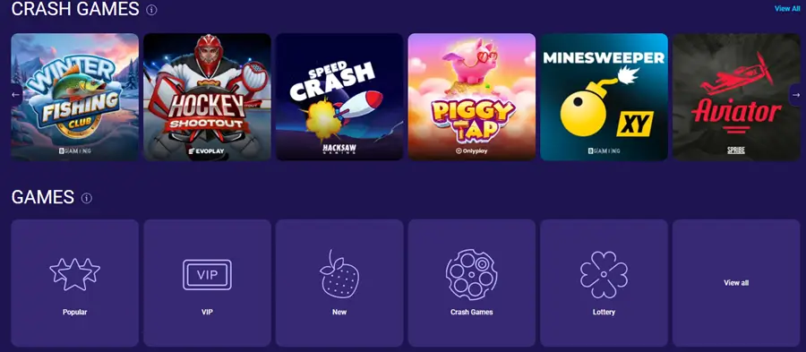 lalabet casino games lobby screenshot