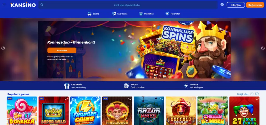 kansino homepage screenshot