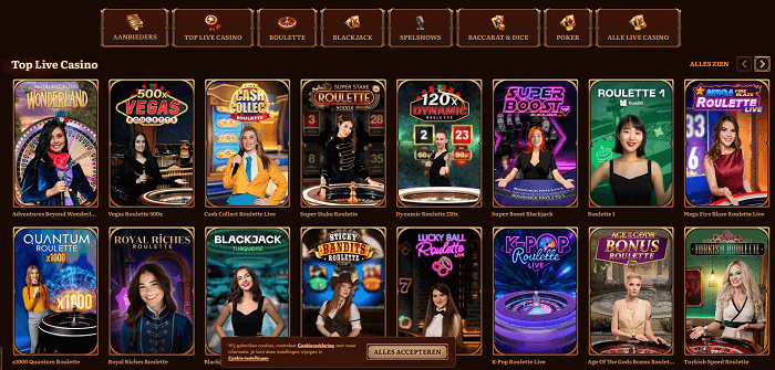 Live casino van wild robin