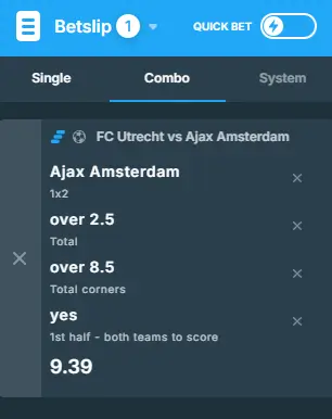 Monixbet betslip screenshot