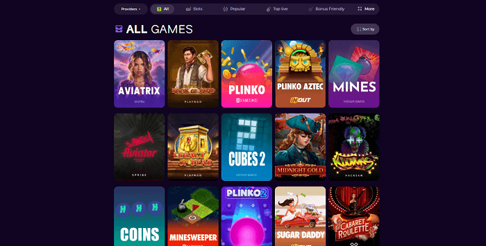 Spelaanbod bij spinstar casino