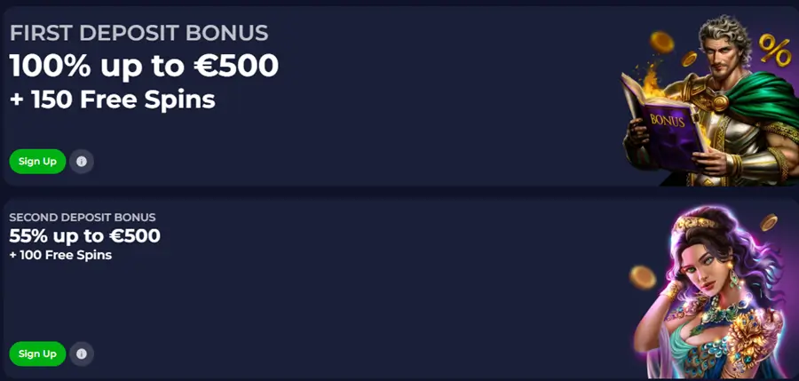 b7casino welkomstpakket screenshot