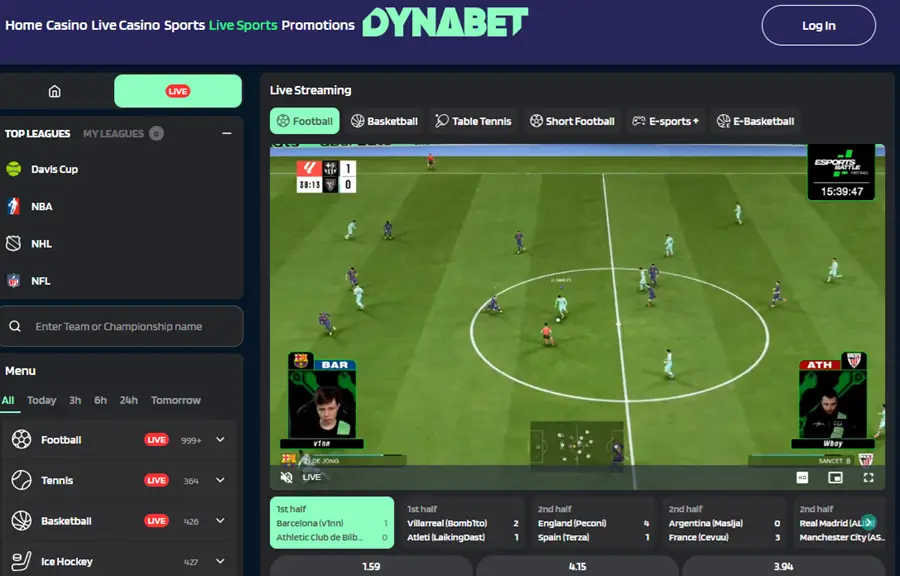 dynabet live wedden screenshot