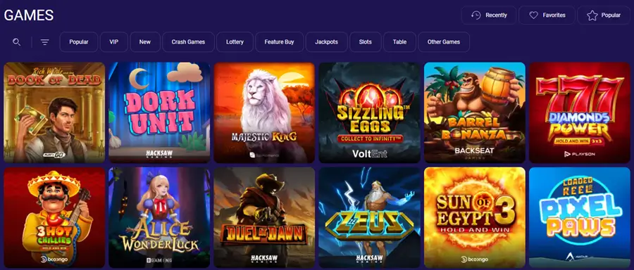 igobet screenshot van beschikbare gokkasten