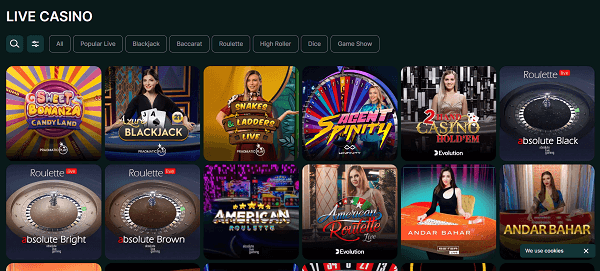 Live casino van Lucky gem casino