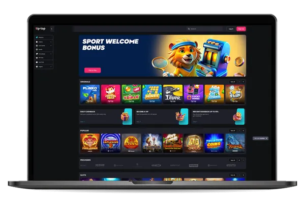 Mockup Homepage Tip Top Casino