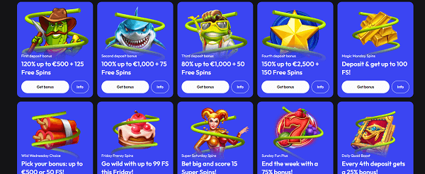 Bonussen en promoties bij Gxspin casino