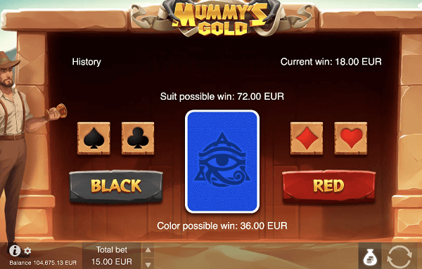 Gamble round bij mummy's gold