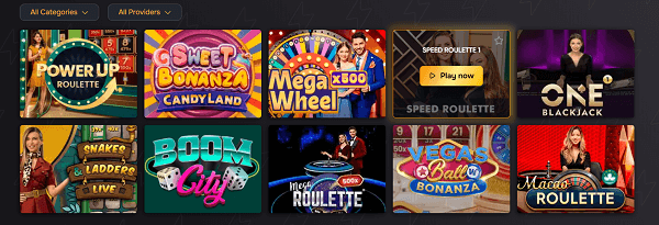 Live casino spellen aanbod van flashdash casino
