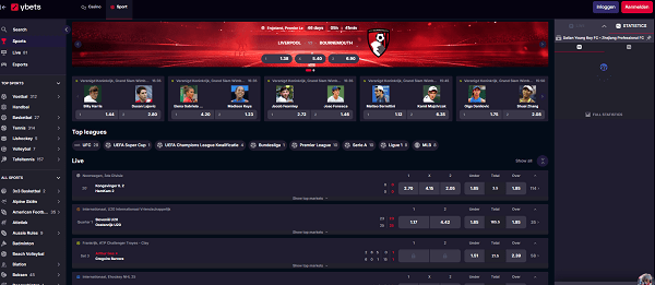 Sportsbook van ybets casino