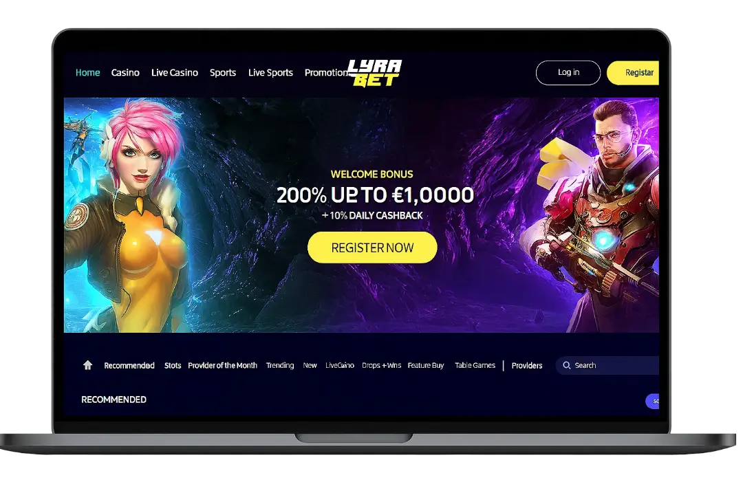 LyraBet casino Homepage