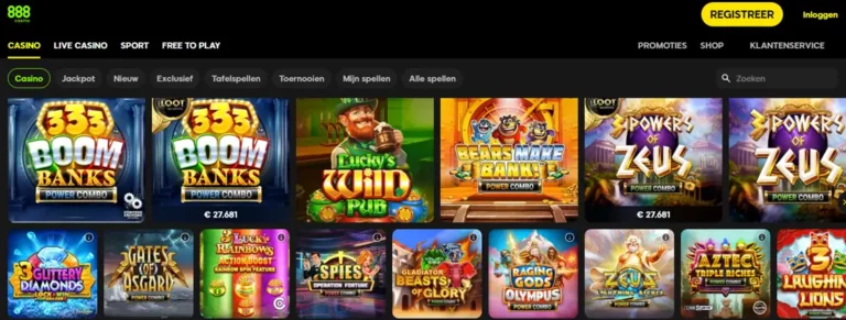 888 casino account homepage screenshot