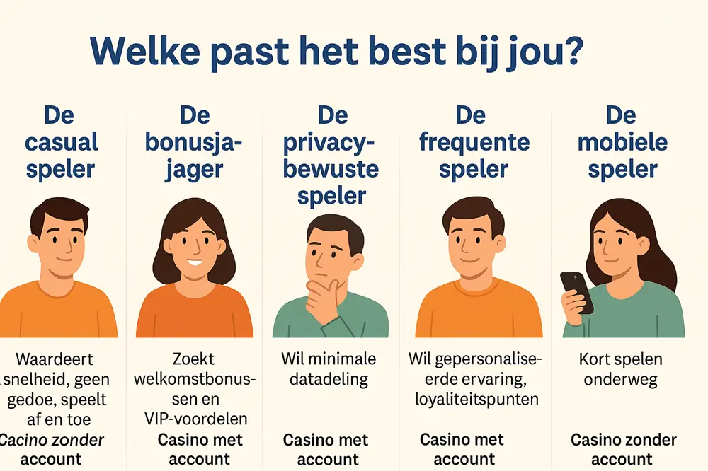 casino account vs zonder spelersprofielen