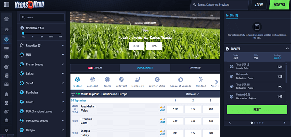 Sportsbook van Vegashero casino