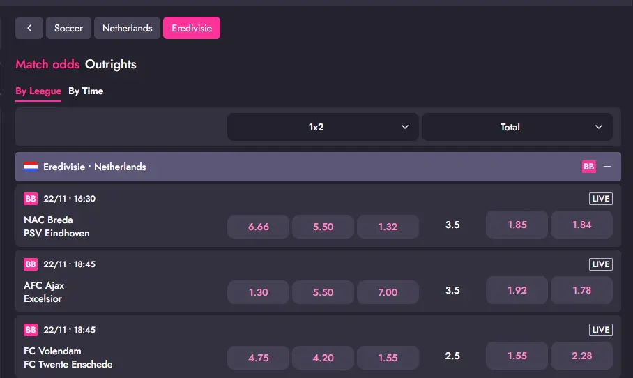 hotloot eredivisie weddenschappen november