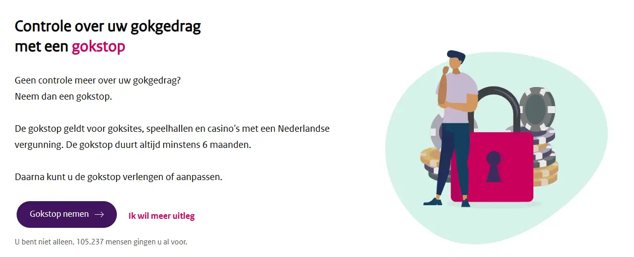 gokstop 105.000 spelers