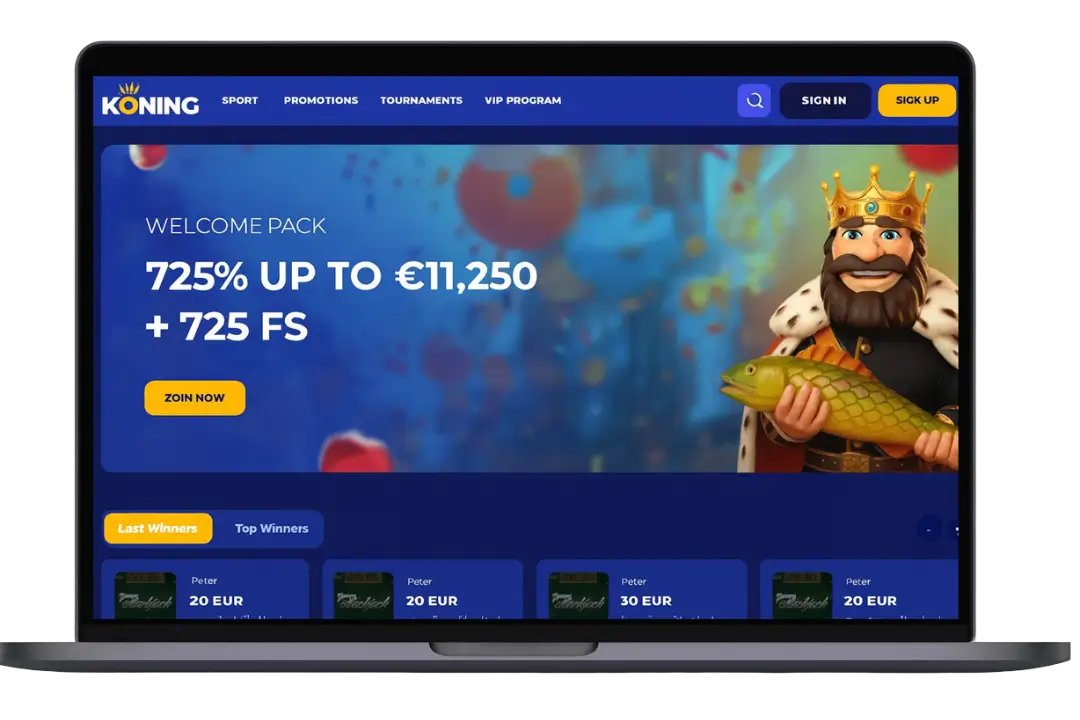 Koning.Bet casino laptop mockup
