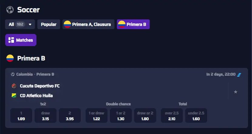 colombia voetbal weddenschappen